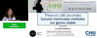 Sutures méniscales médiales sur genou stable