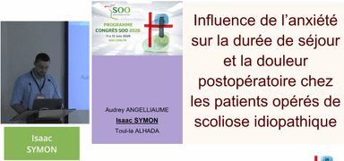 Anxiété du patient sur durée du séjour et conso morphine suite chirurgie scoliose idiopathique